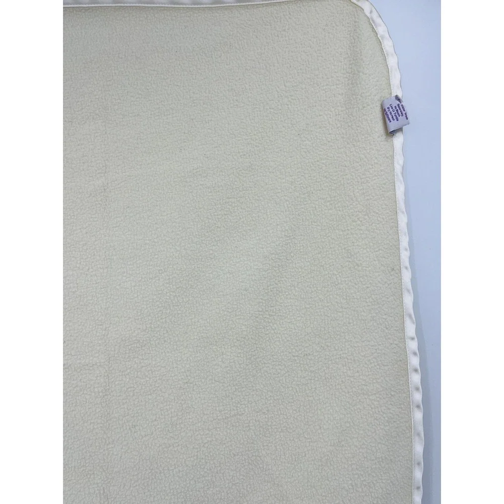 Vintage Woolrich BabyRich Satin Trim Fleece Baby Blanket Noah's Ark